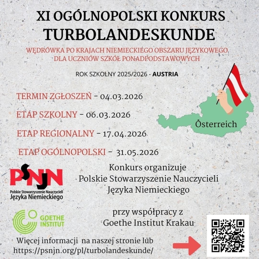 Plakat XI Ogólnopolskiego Konkursu Języka Niemieckiego Turbolandeskunde